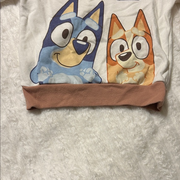 Toddler Girls' Bluey Chenille Fleece Pullover Sweatshirt in cream - Picture 8 of 15